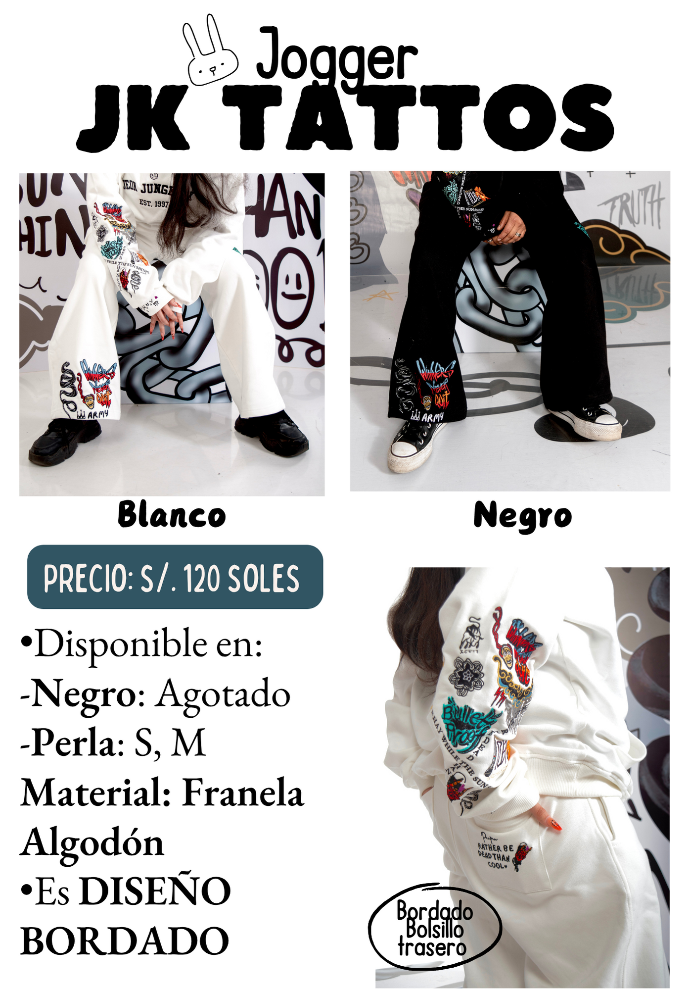 JOGGER “JK TATTOS” 🤍🐰