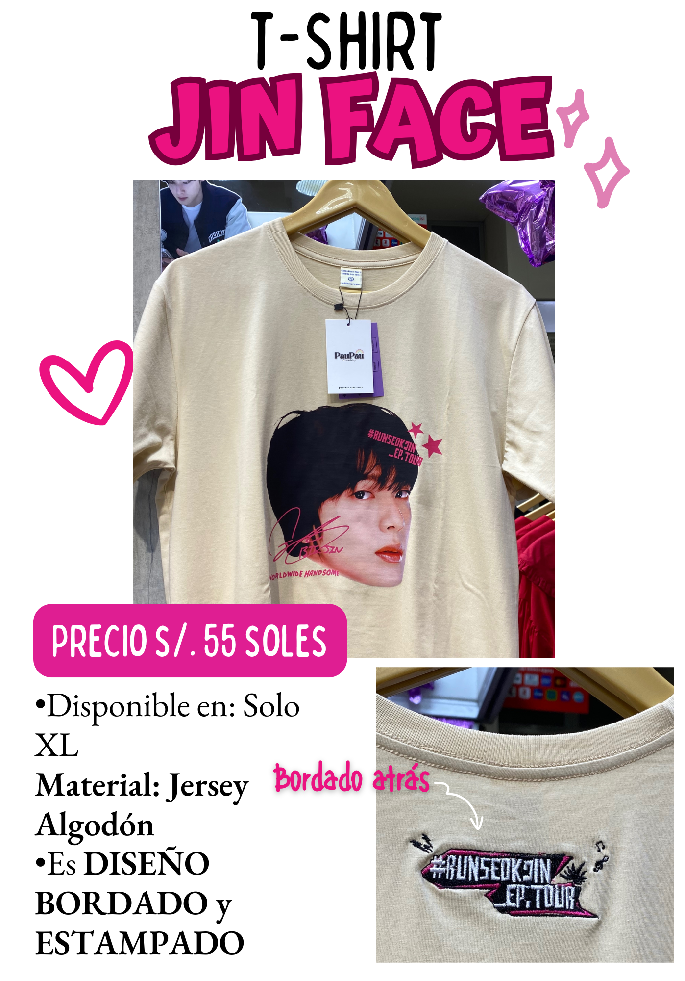 T-Shirt “RUN SEOKJIN” 🐹💖