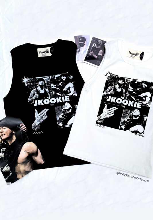 JUNGKOOK || TOP RIB “JKOOKIE” 🖤🤍🐰